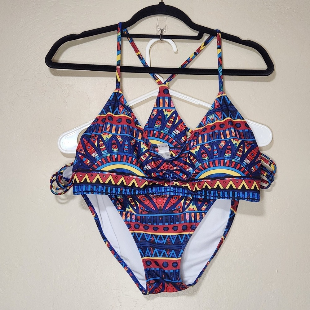 Zeraca Geometric Pattern Bikini Womens Size‎ Large